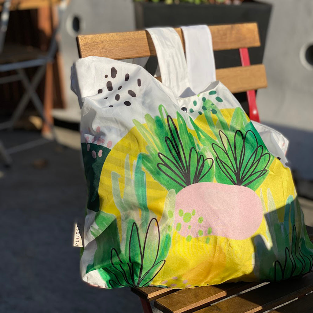 Tropical Seed Roll-Up Reusable Tote Bag