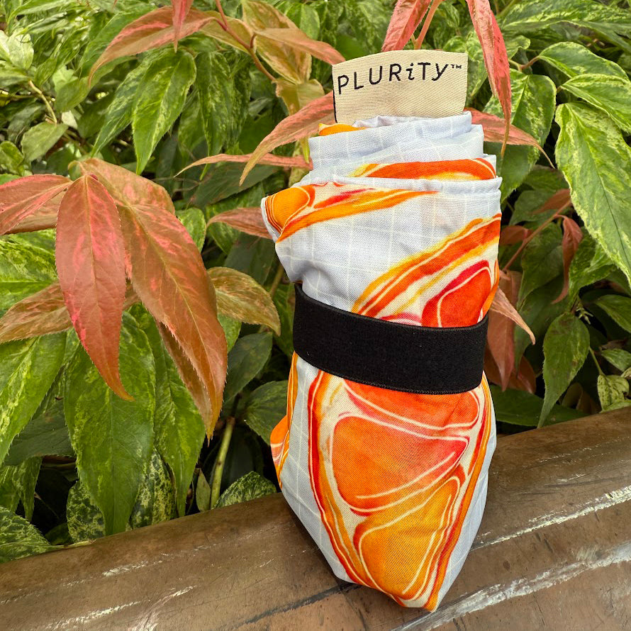 Summer Tangerine Roll-Up Reusable Tote Bag